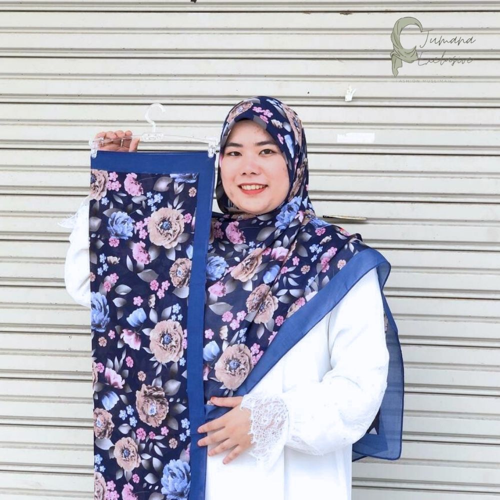 Tudung Bawal Cotton Voile Premium Jumana Exclusive Bidang 45 Pattern ...