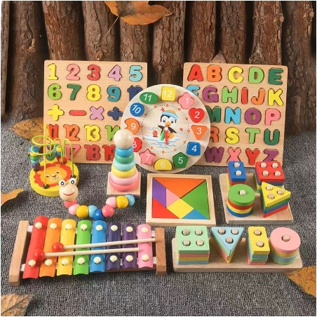 ABC Alphabet Digital Puzzle Wooden Toys Kid Number Letter shape ...