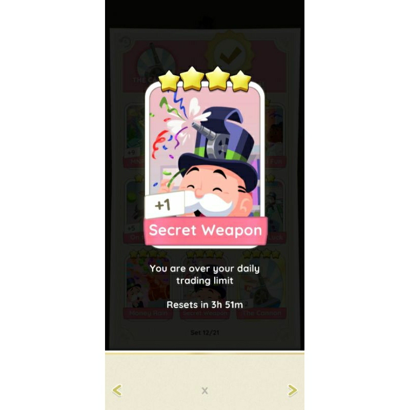 Secret Weapon 4star Monopoly Go Sticker Card | Shopee Malaysia