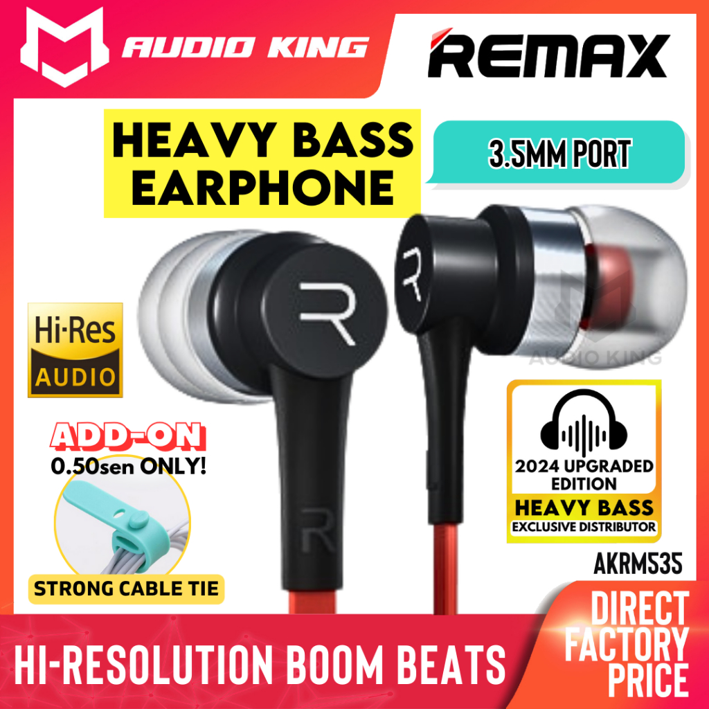REMAX Super Bass In Ear Noise Isolating With Stereo Mic Wired