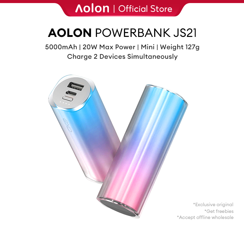 Aolon Mi Power Bank Mini 5000mAh 20W Lipstick Version JS21 Mi Powerbank