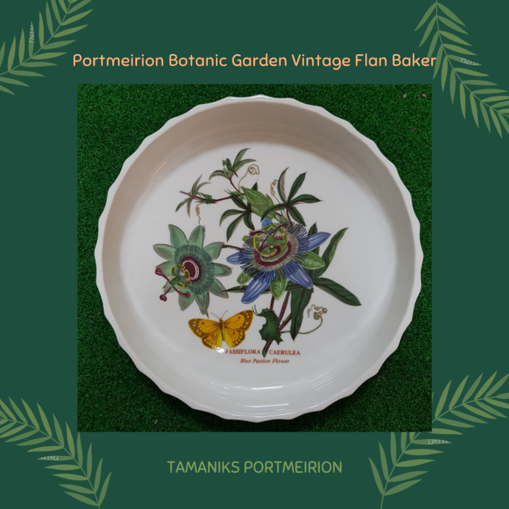 Portmeirion PieTart Plate Botanic Garden 'Blue Passion Flower