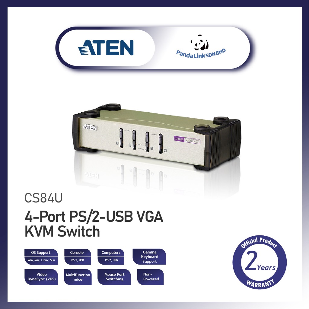 ATEN CS84U 4Port PS/2USB VGA KVM Switch Shopee Malaysia