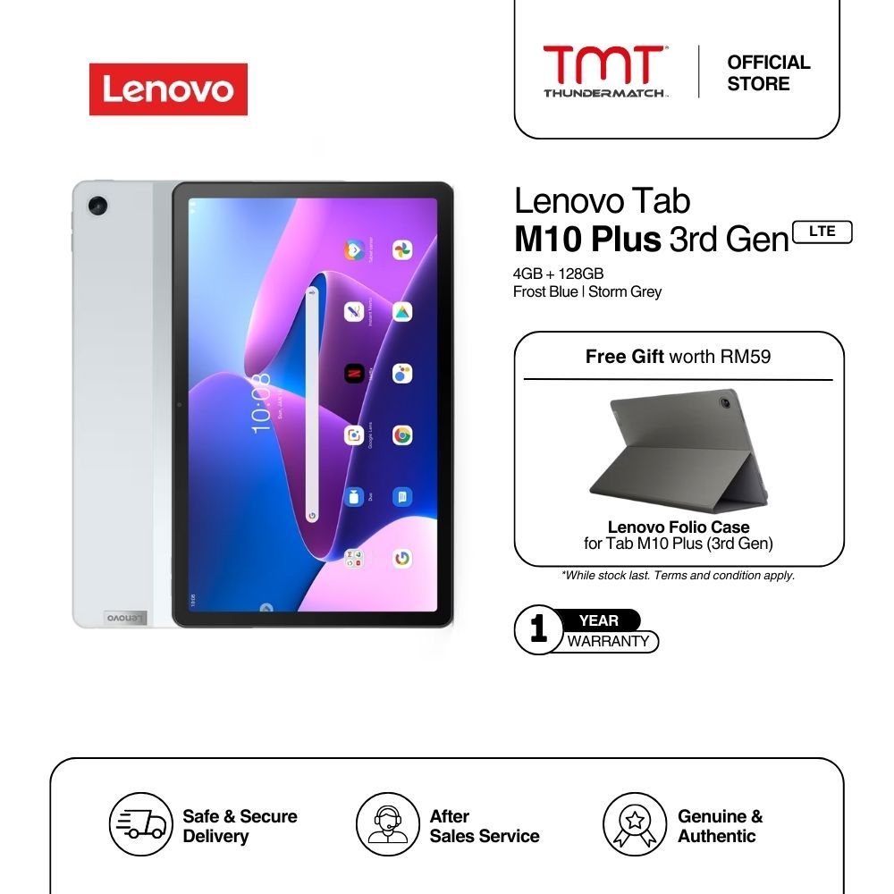 Lenovo Tab M10 Plus 128GB 4GB RAM 4G Storm Grey