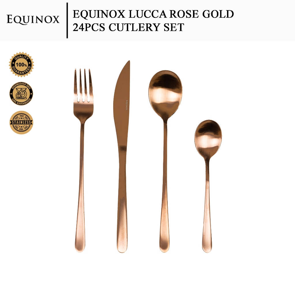 Equinox 18/10 Cutlery Set Stainless Steel Spoon Fork Knife -Lucca Rose ...