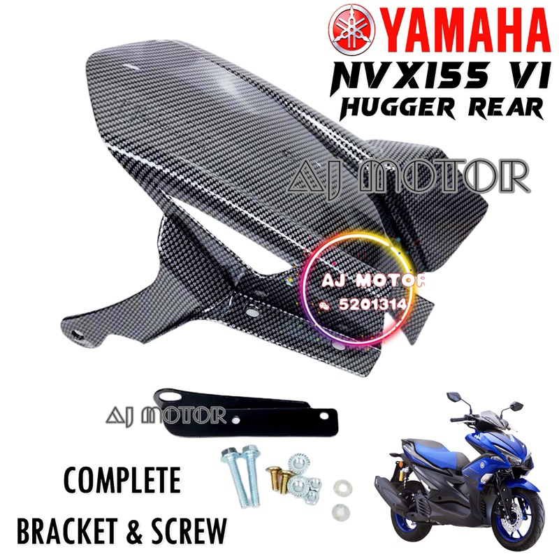 Yamaha Nvx Nvx V Hugger Rear Carbon Inner Mudguard Belakang Cover Tayar Tyre Ekor Fender