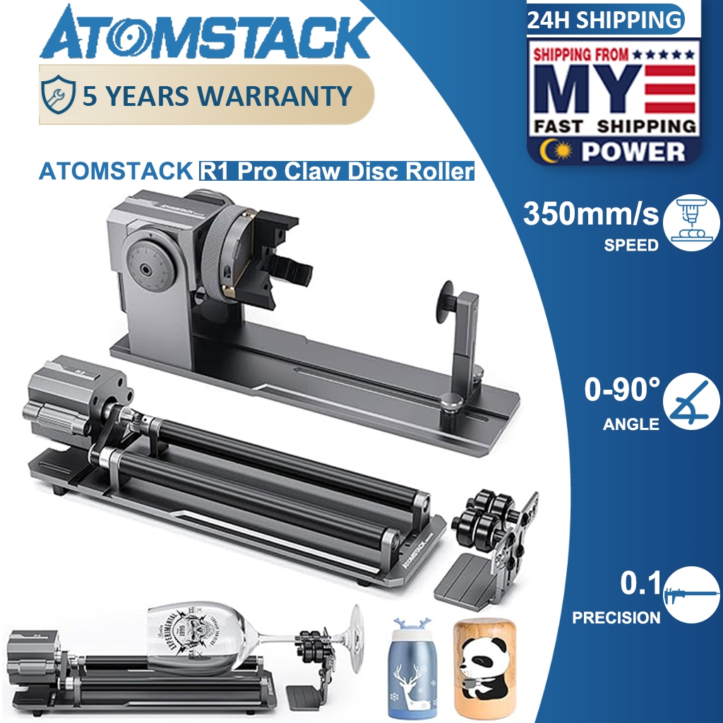 Atomstack Maker R1 Pro Laser Engraver Cutting Machine Claw Disc Roller ...