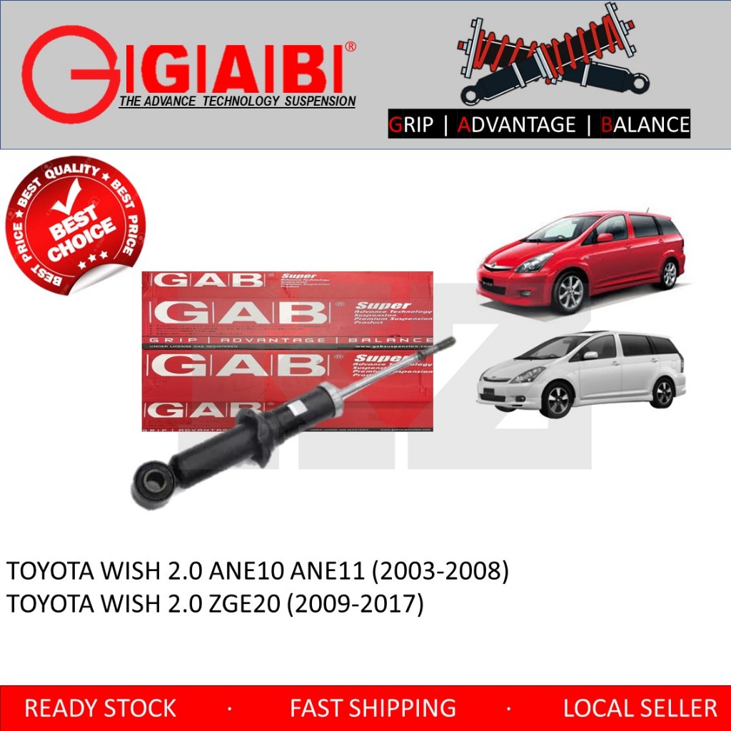 ORIGINAL GAB SUPER REAR ABSORBER 17MM - TOYOTA WISH 1.8 2.0 ZGE20W ...