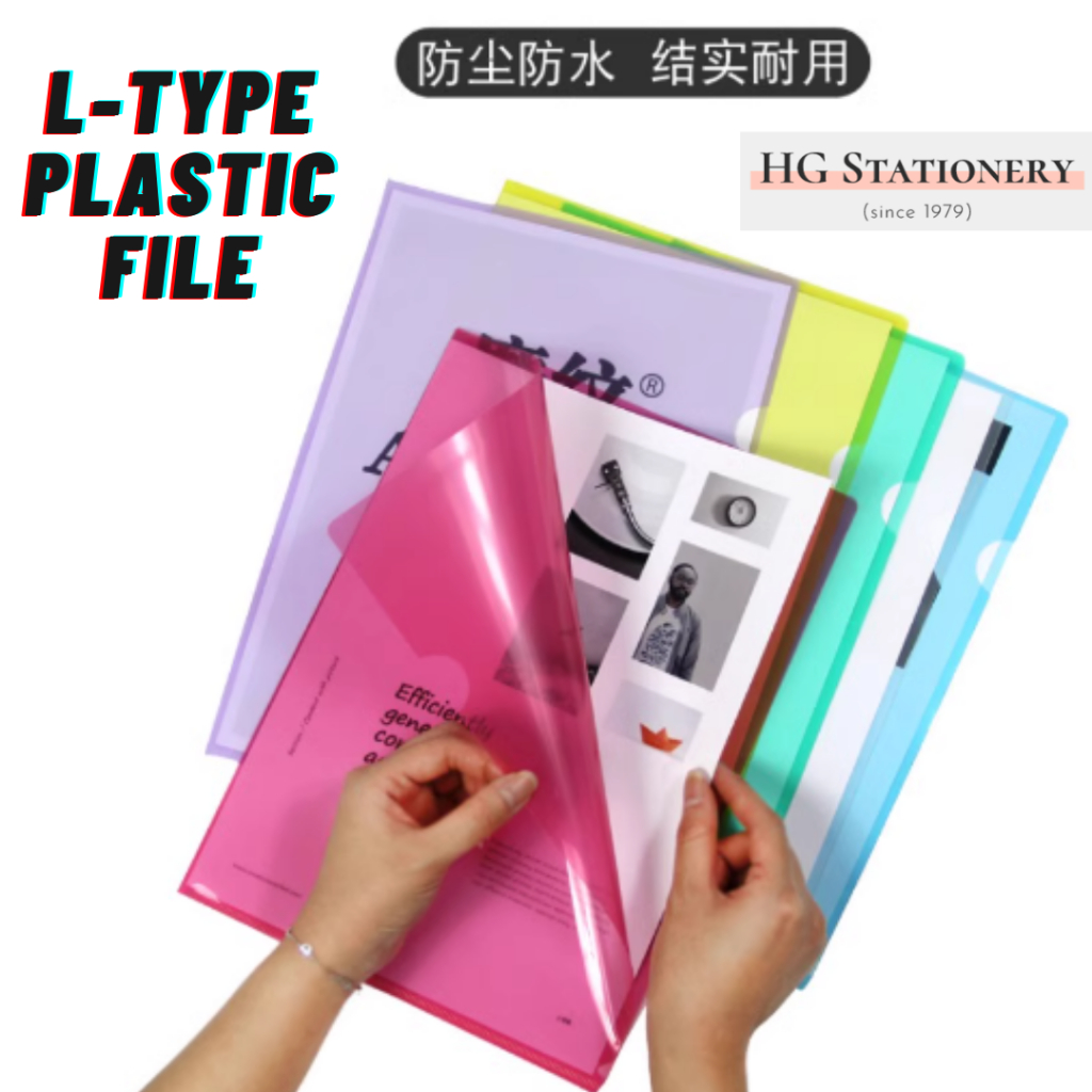 A4 / A5 Size Fuda L-Type Plastic File Folders Clear Colored Plastic ...