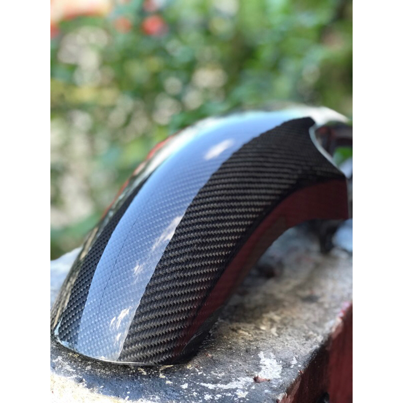 mudguard potong rxz siap rebet besar dan ekor rxz balut kain carbon ...