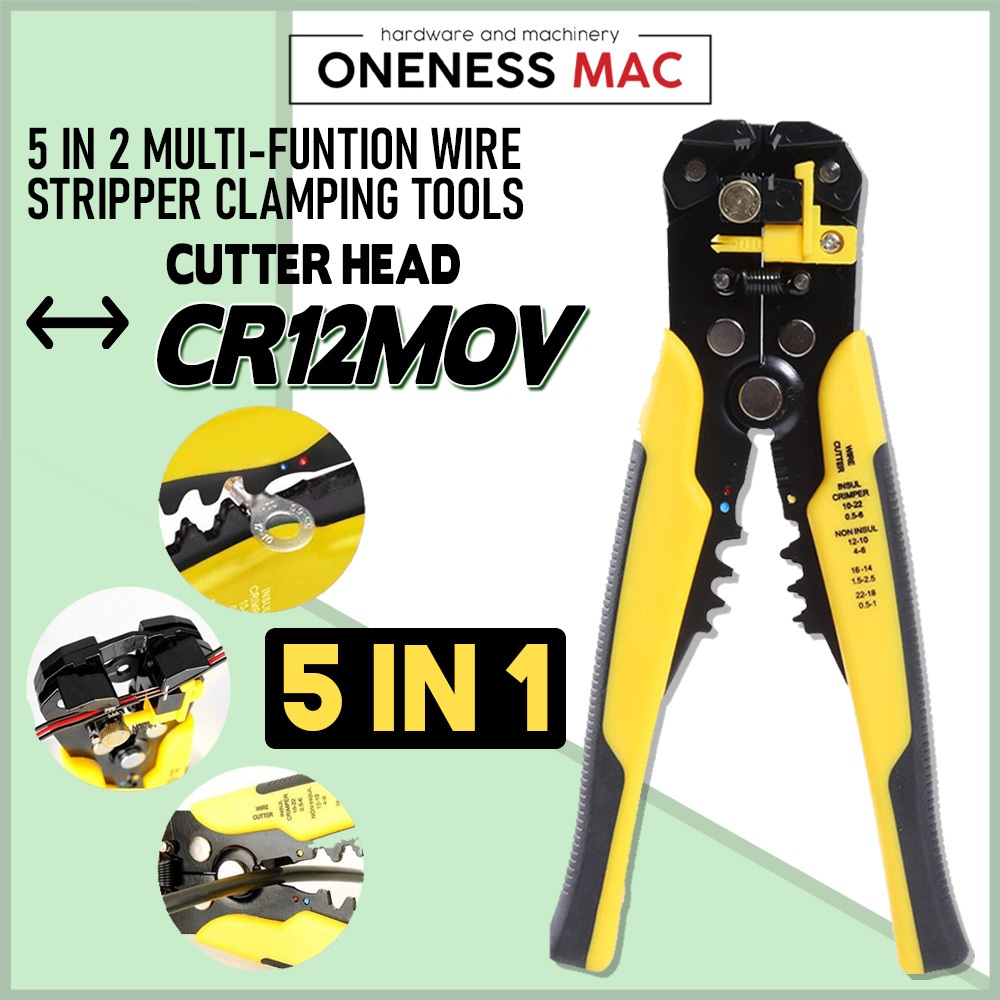 5 IN 2 MULTI-FUNTION WIRE STRIPPER CLAMPING TOOLS | Shopee Malaysia