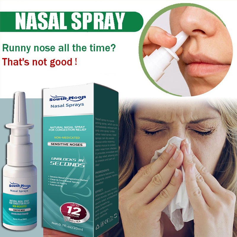 South Moon Nasal Spray Relieve Stuffy Nose Runny Nose Nasal Discomfort ...