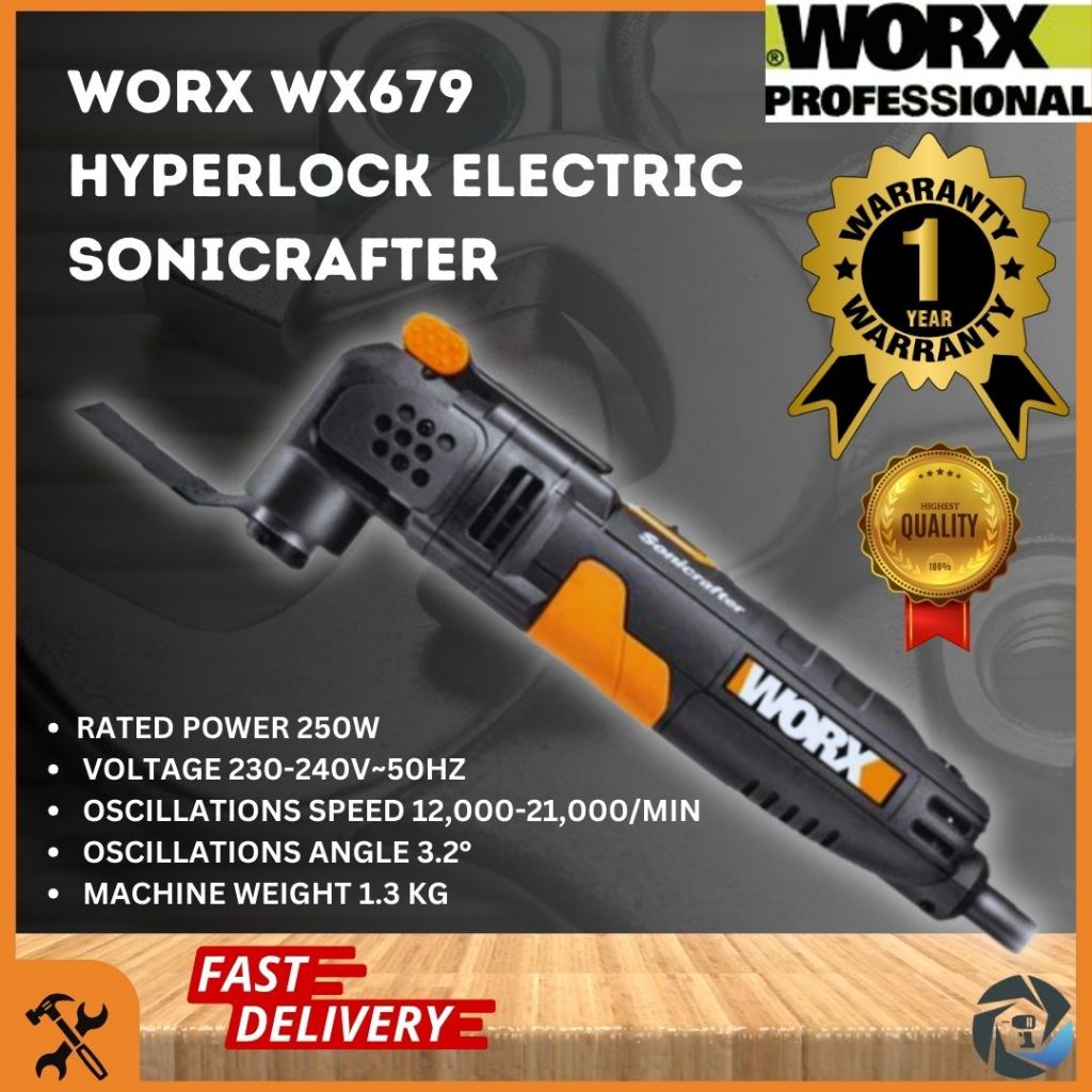 Worx Wx Wx W Corded Universal Hyperlock Oscillating Multi Tool Sonicrafter With