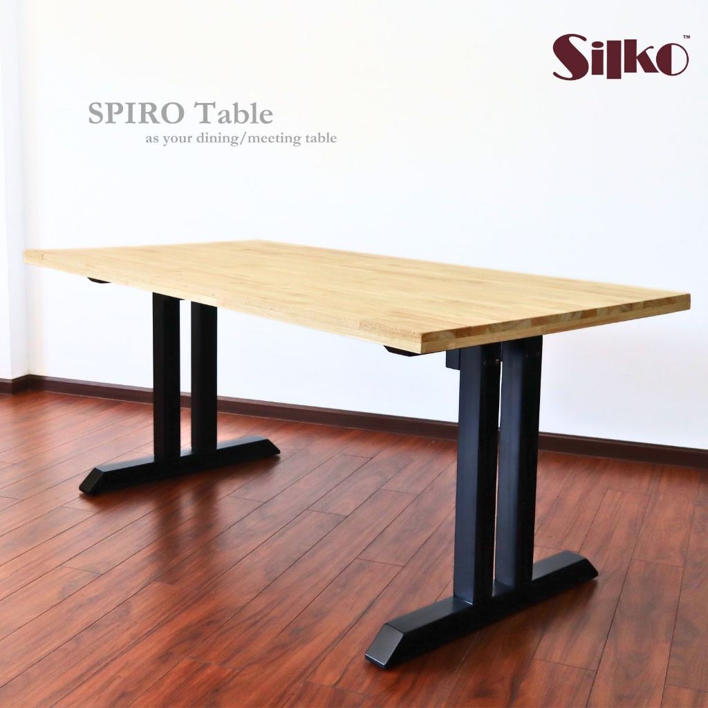 SPIRO Dining Table made of 100% solid Rubberwood finishing waterproof ...