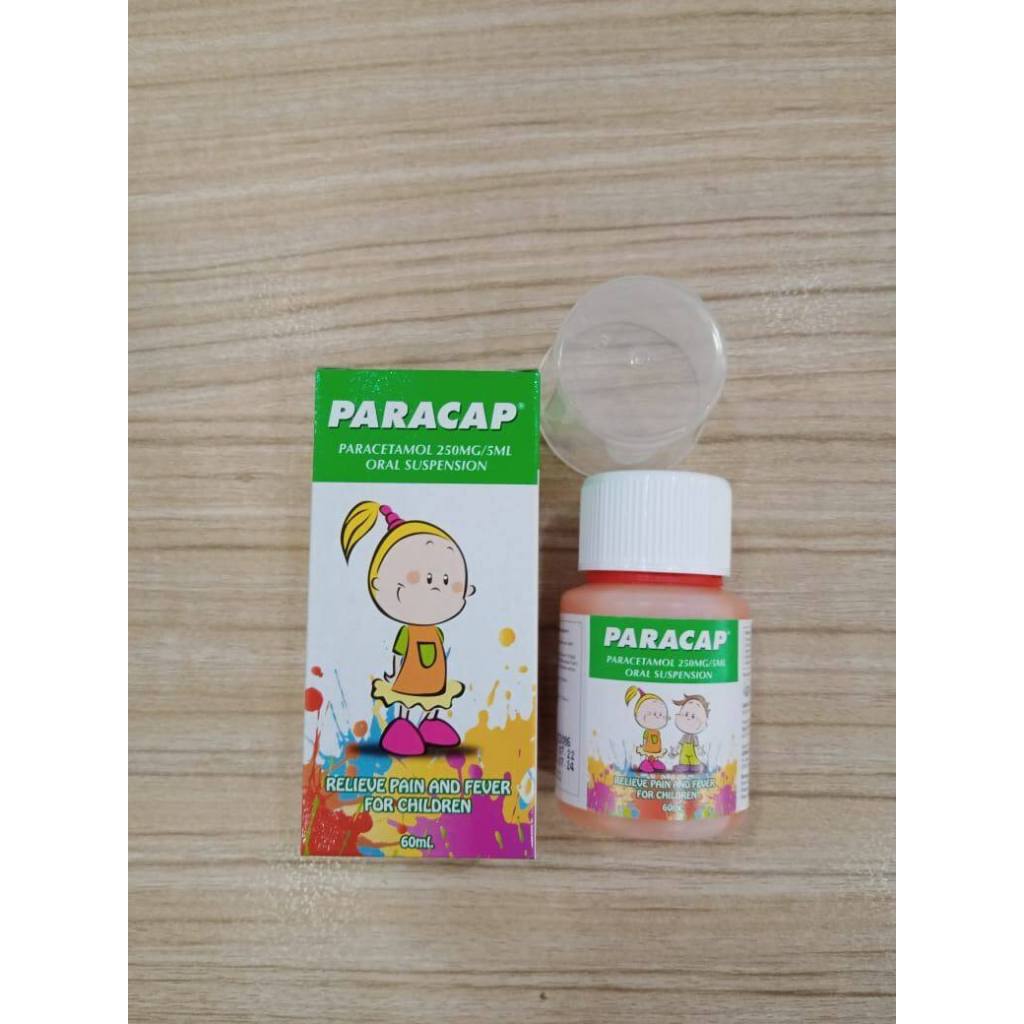 PARACAP PARACETAMOL 250MG/5ML ORAL SUSPENSION 60ML RELIEVE PAIN&FEVER ...