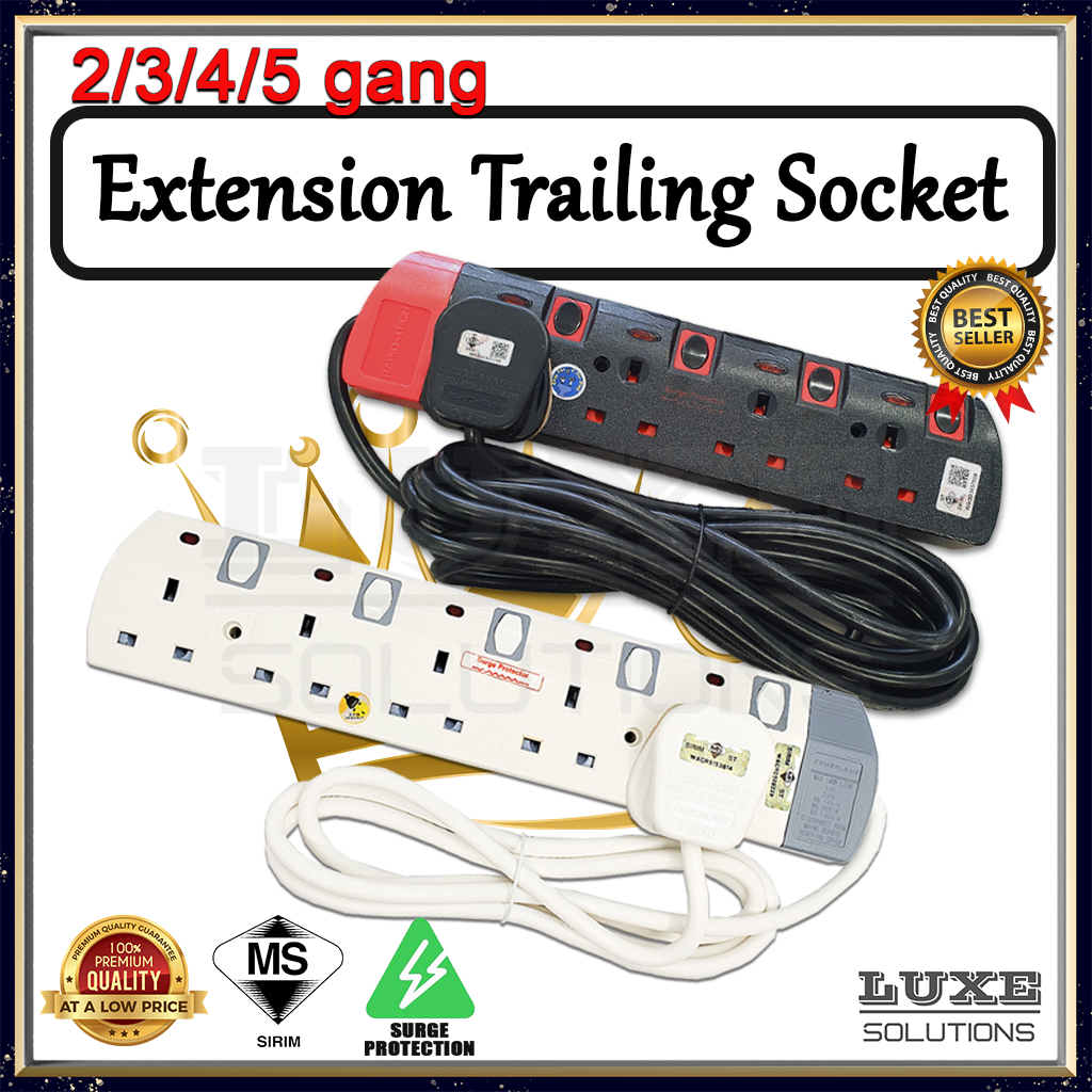 [SIRIM CERTIFIED] 13A Multiple Trailing Extension Power Socket 5GANG ...