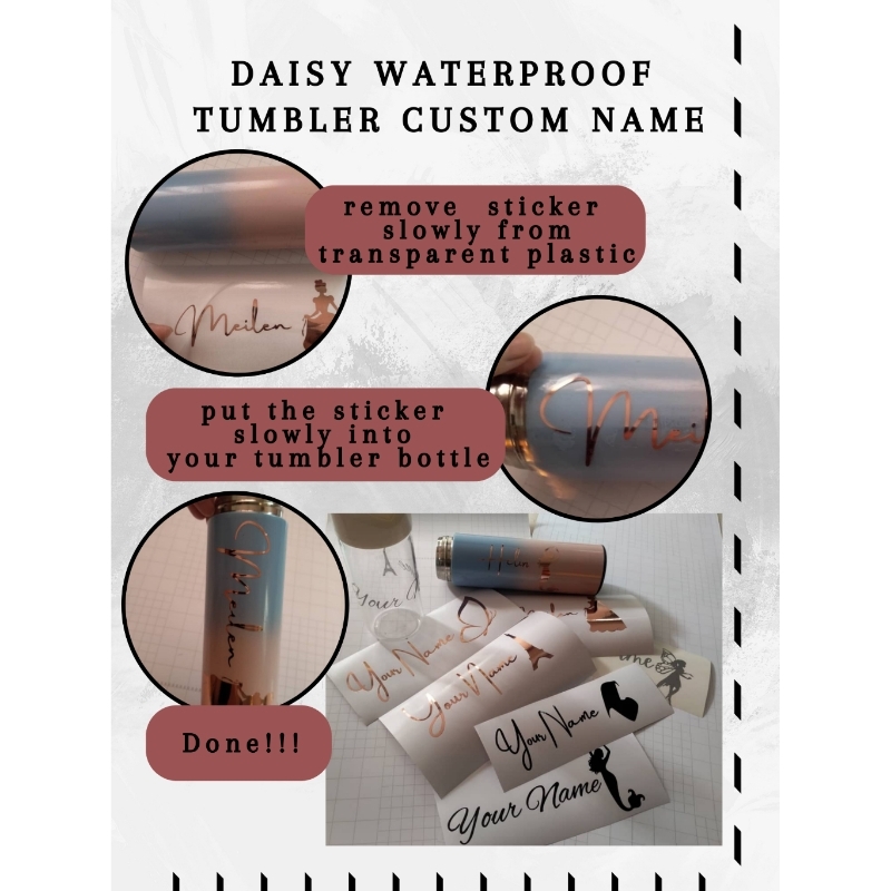 WATERPROOF & WASHABLE TUMBLER/BOTTLE CUSTOM NAME | Shopee Malaysia