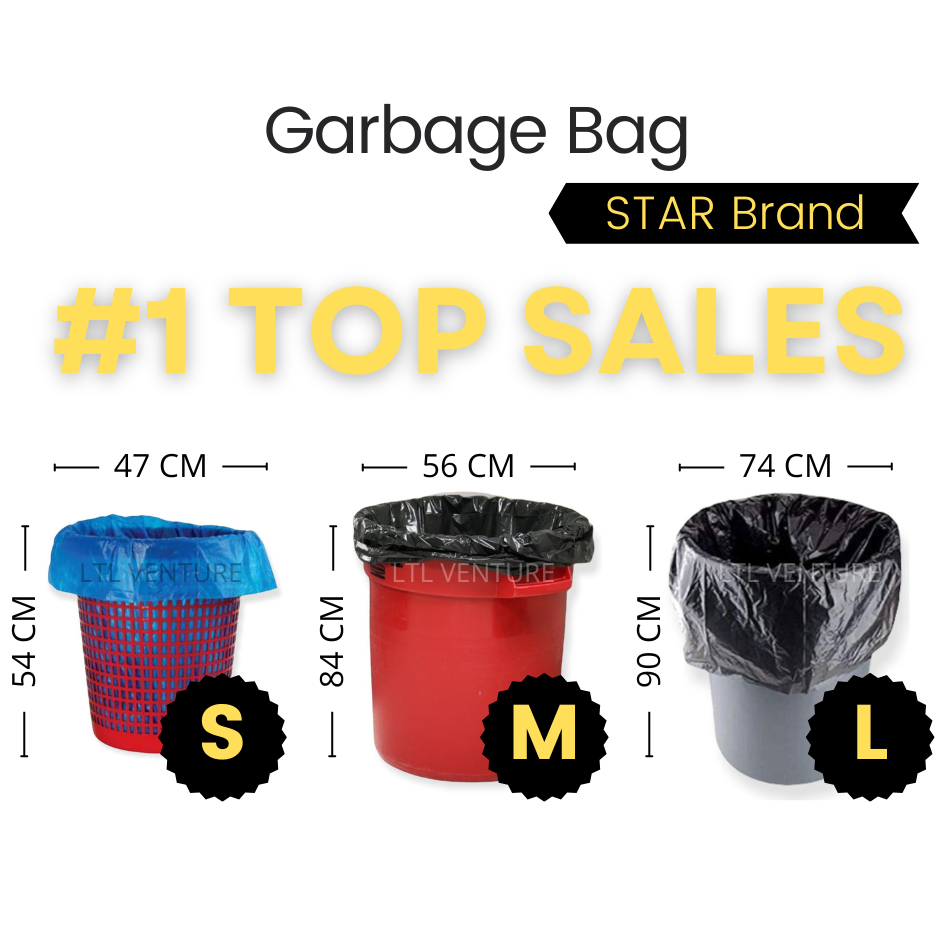 STAR Brand Garbage Bag/Plastic Bag/Plastik Beg Sampah/Size S/M/L