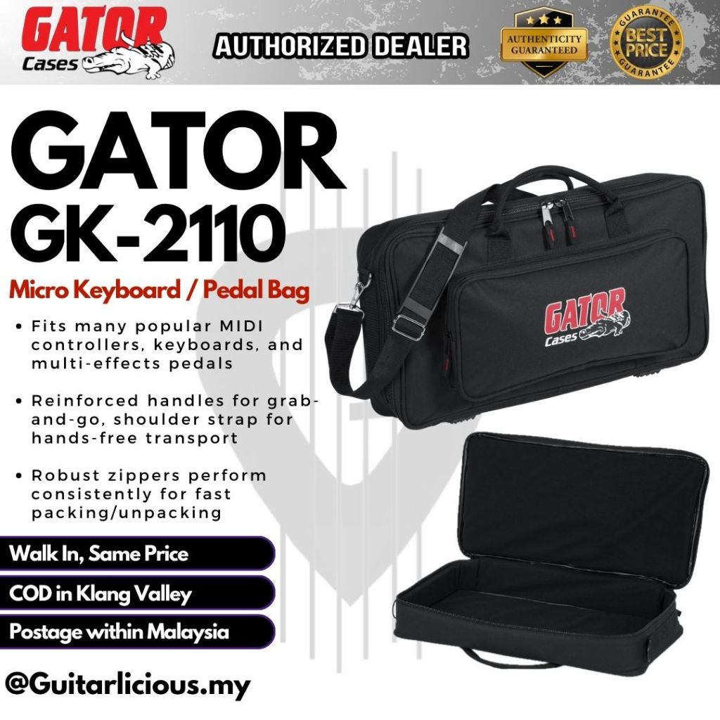 Gator GK2110 Padded Micro Keyboard / MultiEffects Pedals Bag ( GK2110