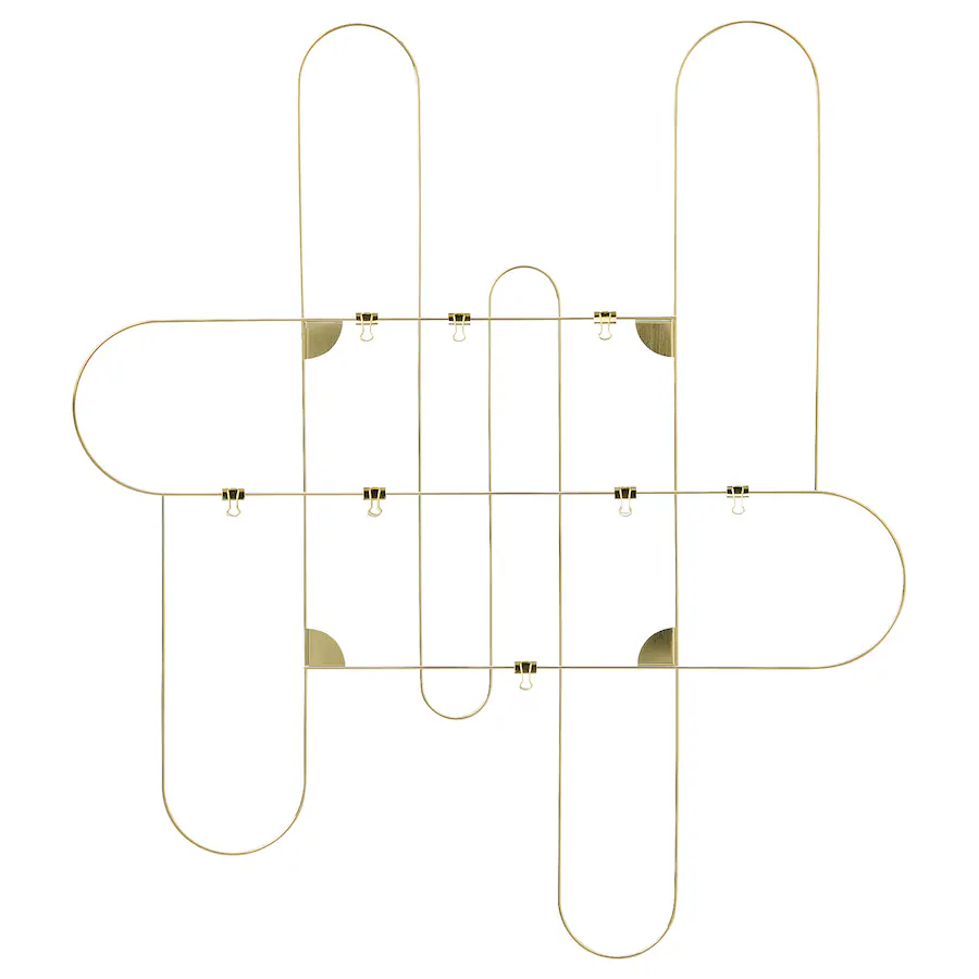 IKEA KORSMON Memo board with clips, Steel gold Peg Board Wall Deco