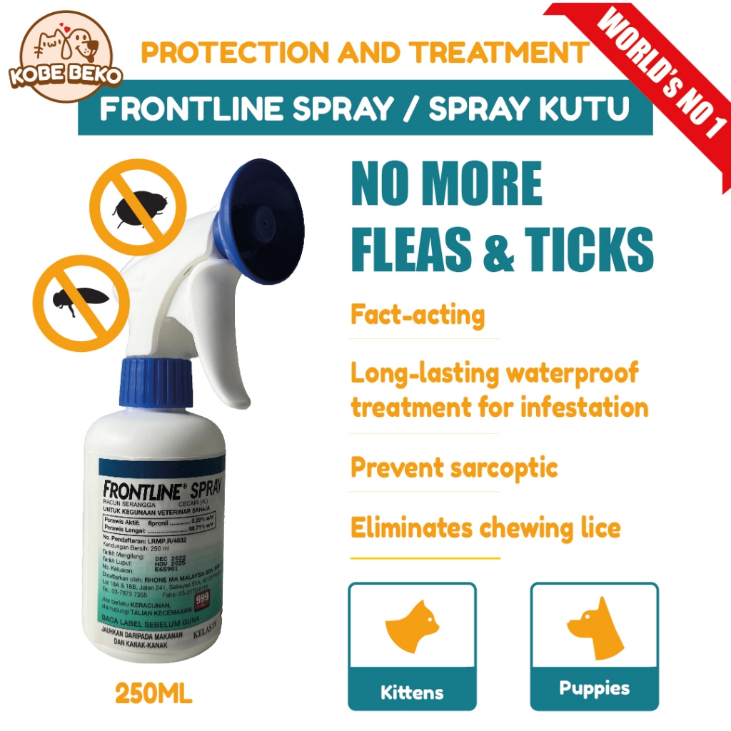 FRONTLINE SPRAY / SPRAY KUTU / FLEAS & TICKS KILLER Shopee Malaysia