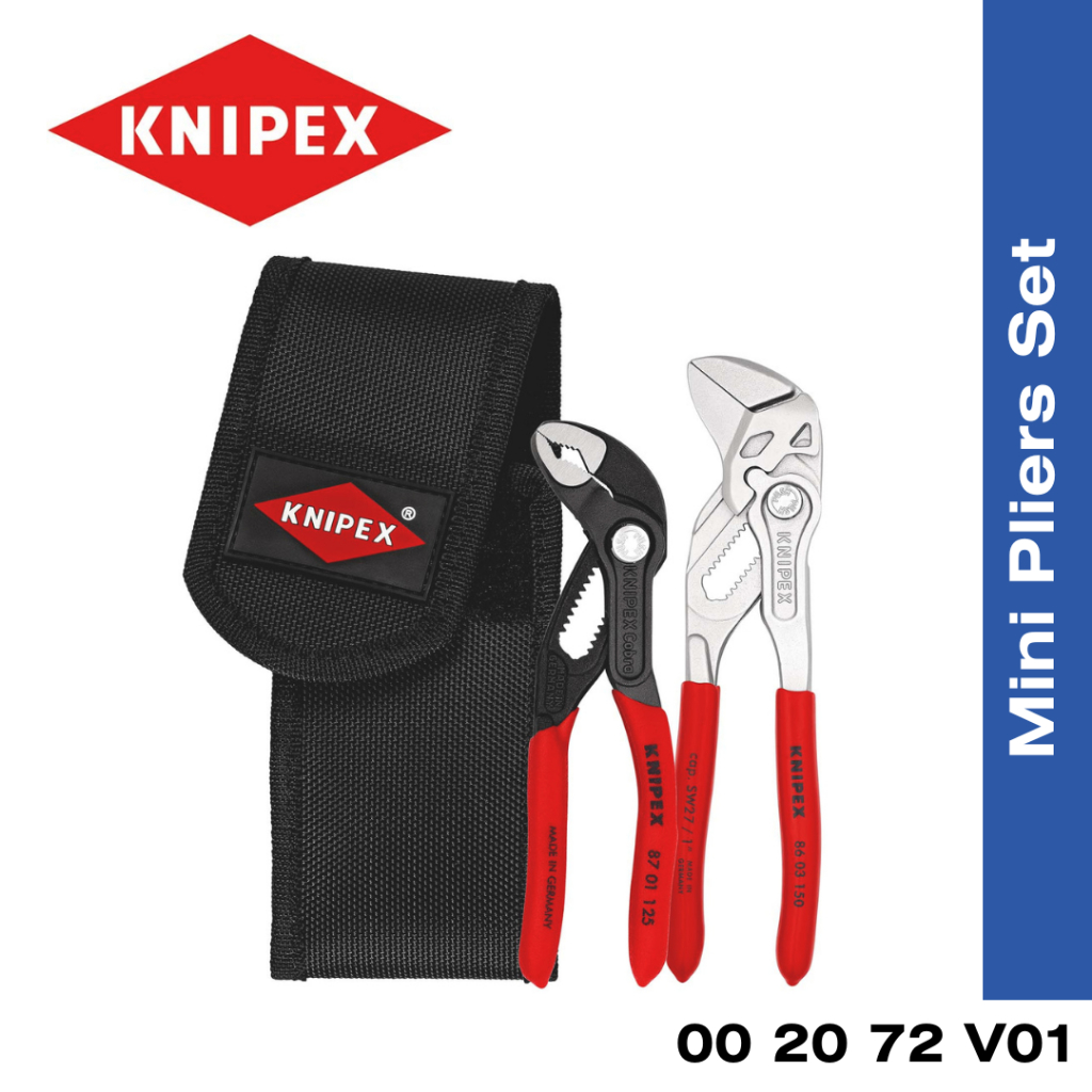 KNIPEX Mini Pliers Set in Belt Tool Pouch Pliers Wrench & Cobra® High ...