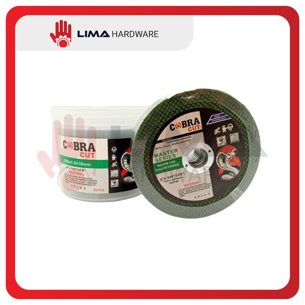 COBRA Master Cutting Disc, Cakera Pemotong 4Inch 1.2MM - 25/50 PCS ...