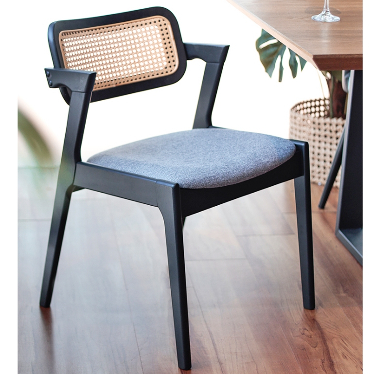Kerusi Makan Rotan Moden Estetik DELRAY Natural Rattan Dining Chair