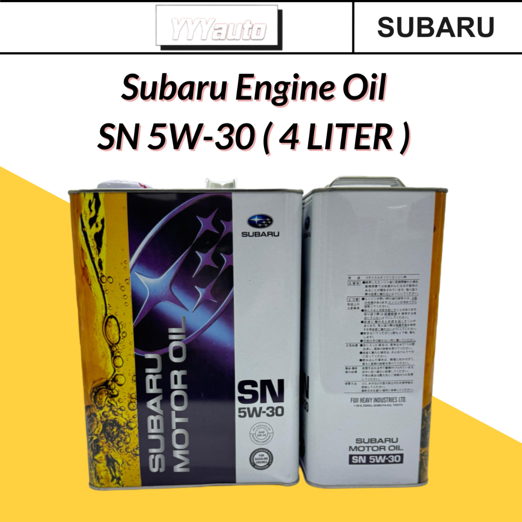 ORIGINAL SUBARU ENGINE OIL SN 5W30 5W-30 5/30 5W 30 FOR GASOLINE ...