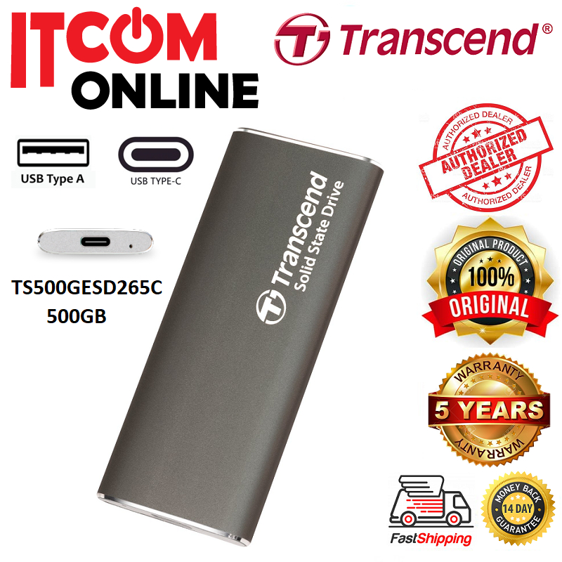 TRANSCEND USB3.2 TYPE-C ESD265C 500GB 1TB 2TB (1050MB/S) EXTERNAL