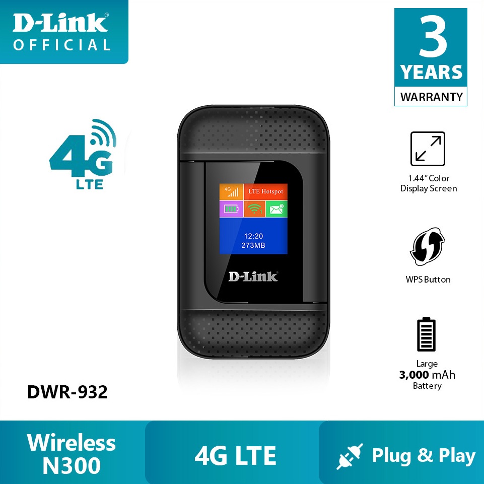 D-LINK 4G sim card LTE MiFi Mobile Router support all telco band ...