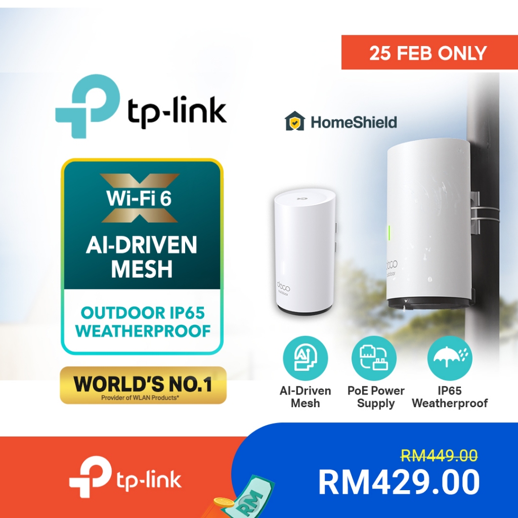 TP-Link Deco X50-Outdoor AX3000 Outdoor / Indoor Whole Home WiFi 6 Mesh ...