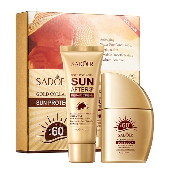 New ROREC SADOER SPF60+ PA+++ Gold Collagen Sun Protection Kit 2 in 1