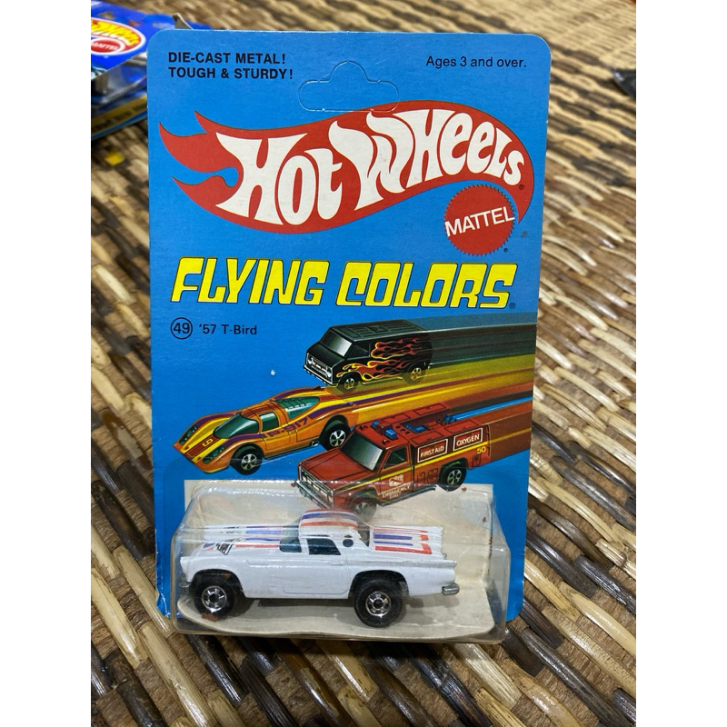 Hot Wheels Unpunched Card Flying Colors 57 T-Bird Made in Hong Kong ...