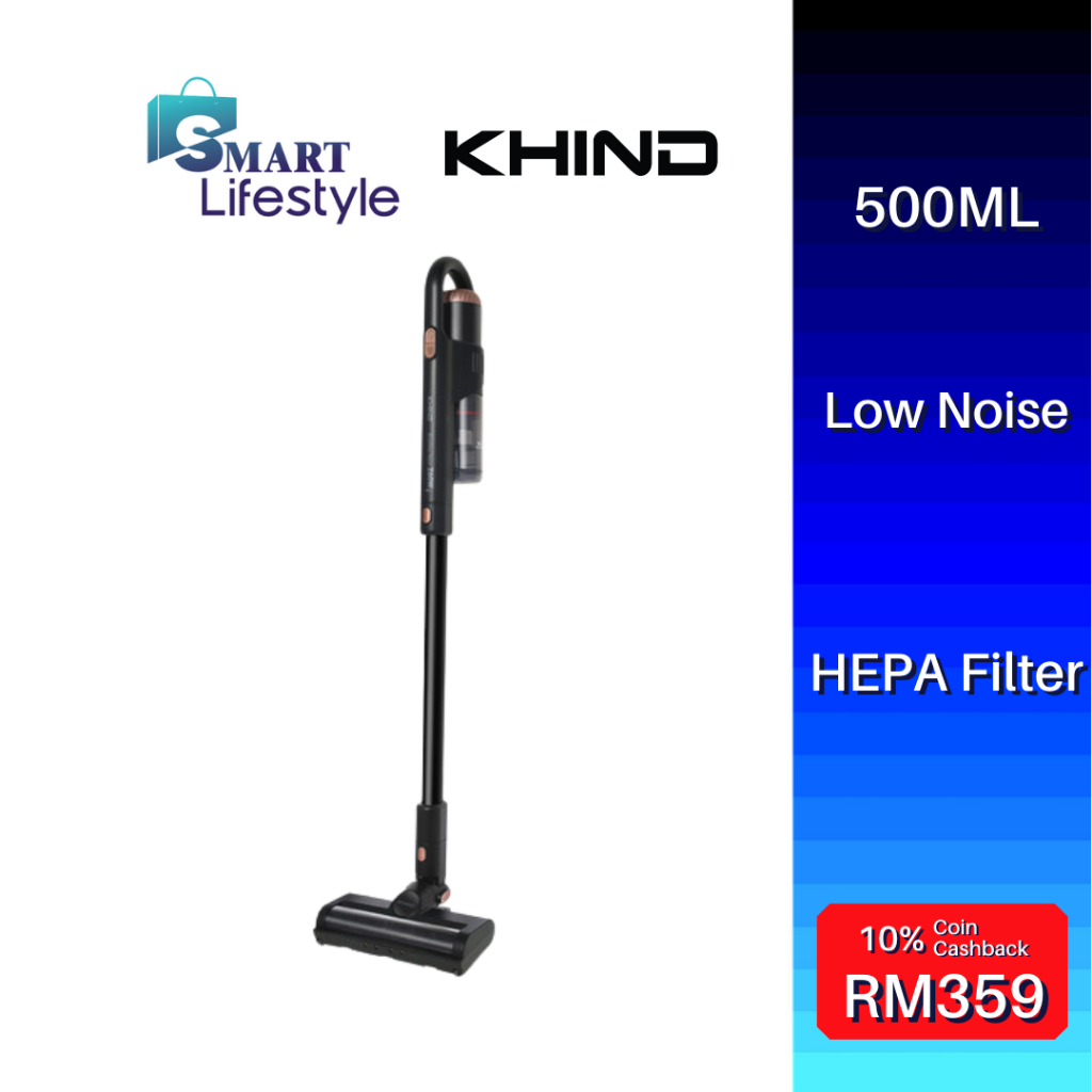 Khind Cordless Vacuum Cleaner 2 in 1 Handheld Vacuum Bagless Low Noise