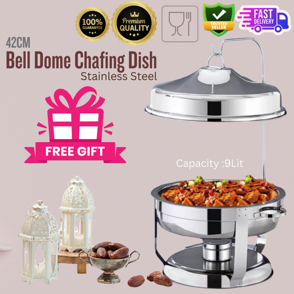 42CM/9LIT BELL DOME CHAFING DISH STAINLESS STEEL BUFFET CHAFING DISH