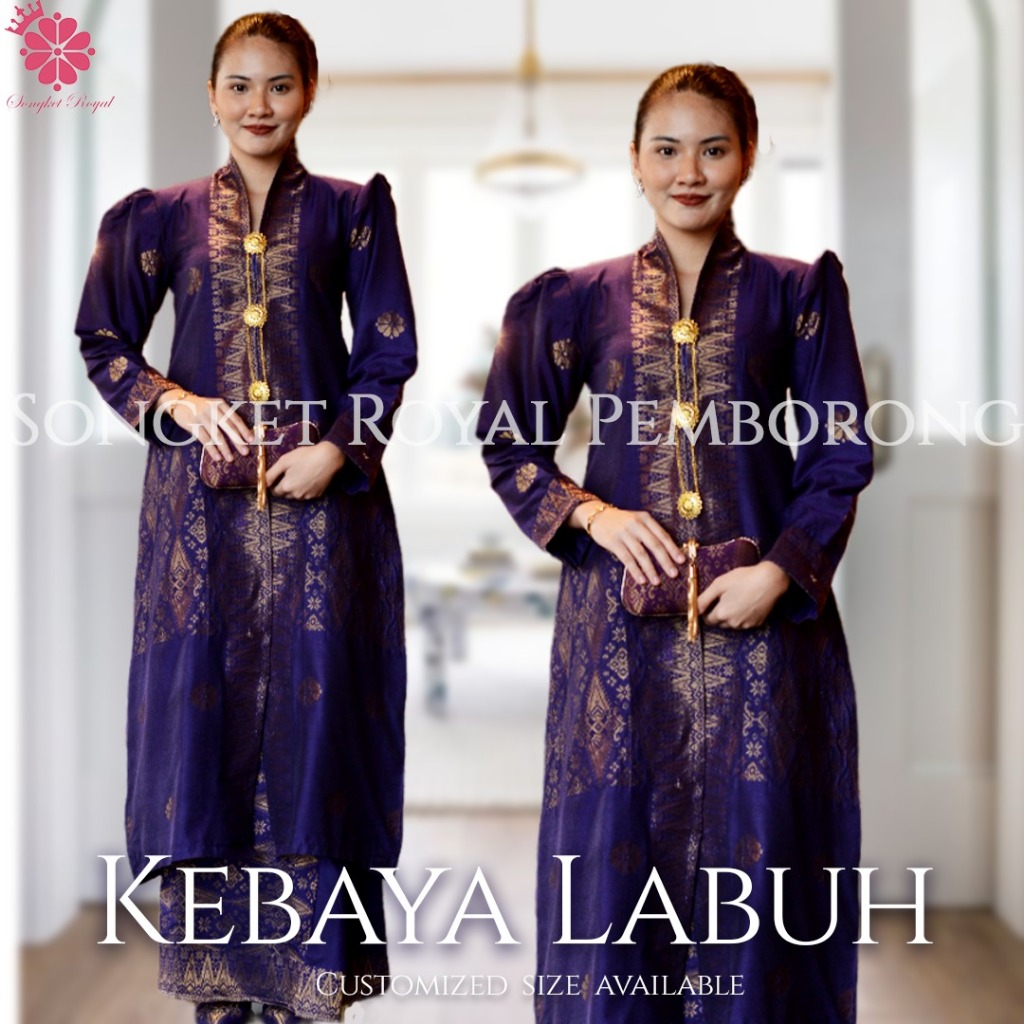 Plus Size Kebaya Labuh Size 3xl-8xl IKebaya Labuh Songket I Kebaya