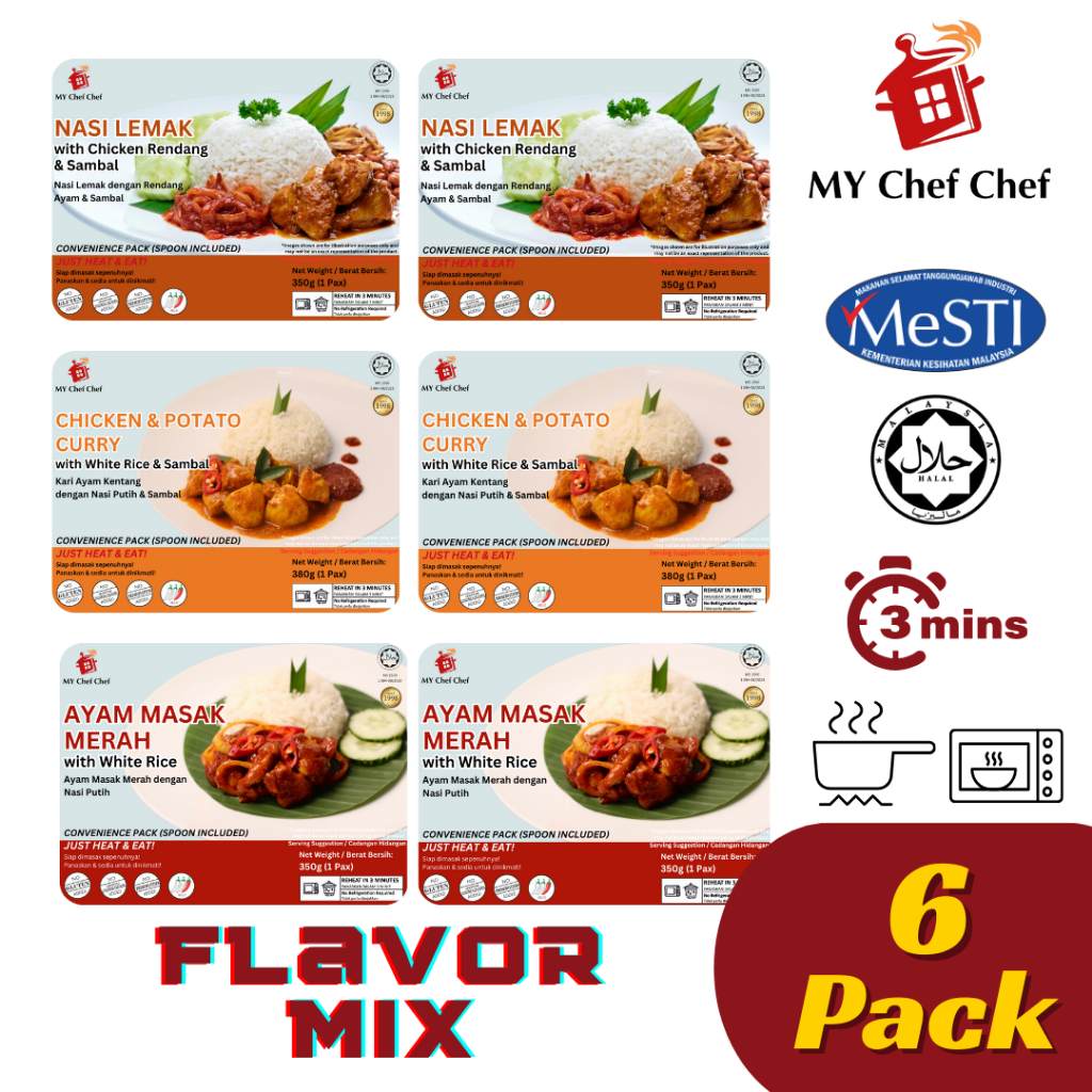 MY CHEF Flavor Mix 6-in-1 3-Minute Convenience Pack (Rice) | Shopee ...