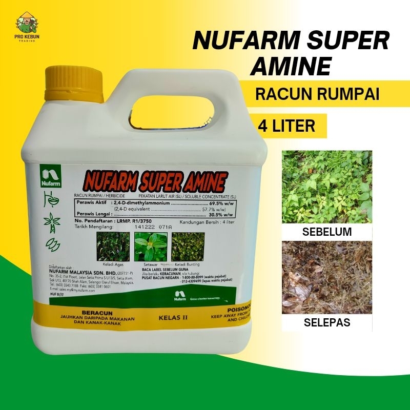 NUFARM SUPER AMINE Racun Rumpai Racun Rumput Herbicide Racun Keladi ...