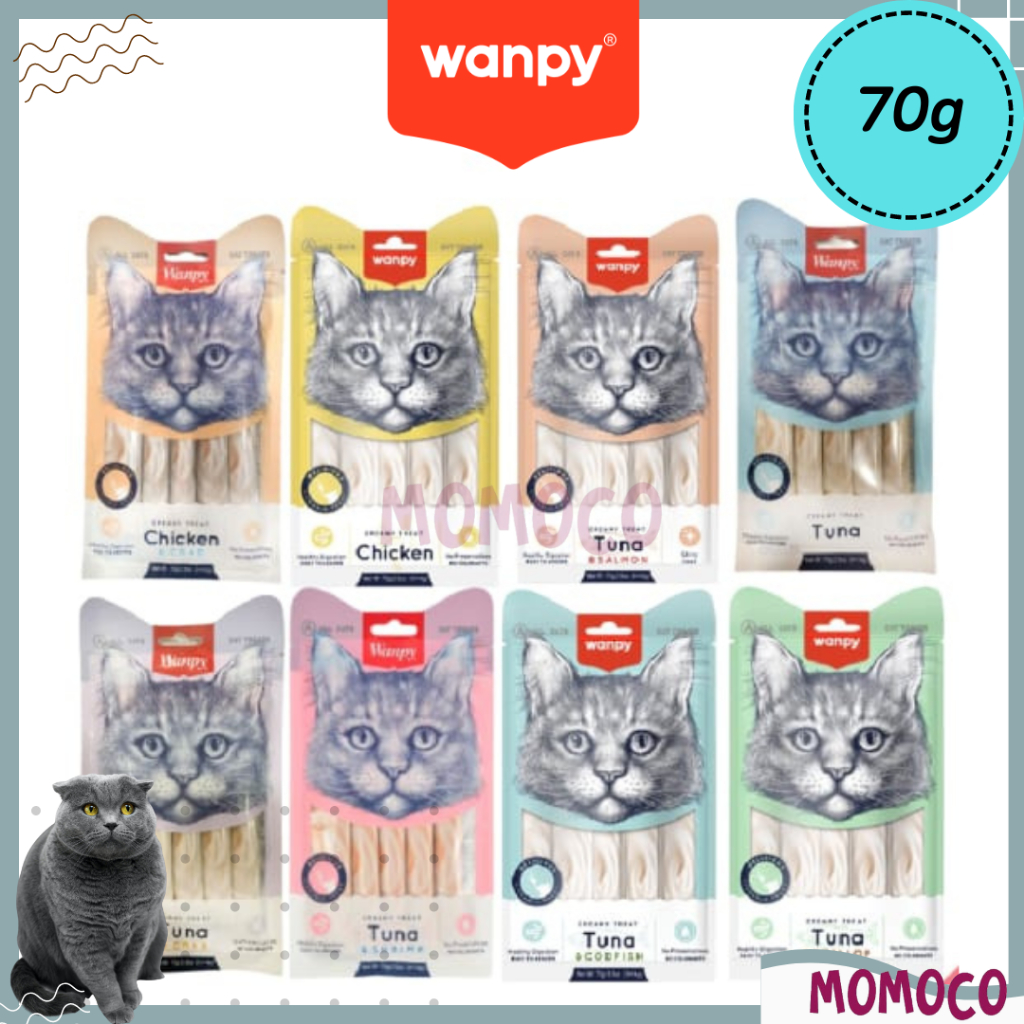 Wanpy Cat Creamy Lickable Stick Snack Treat 70g Makanan Snek Anak ...