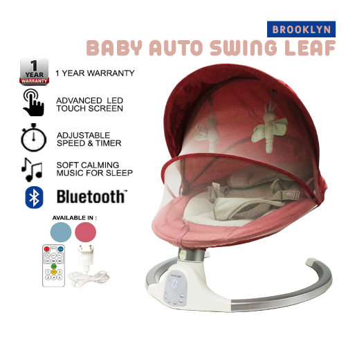 JOLLYGEAR BROOKLYN LED Touch Automatic Electric Baby Swing Leaf Auto ...