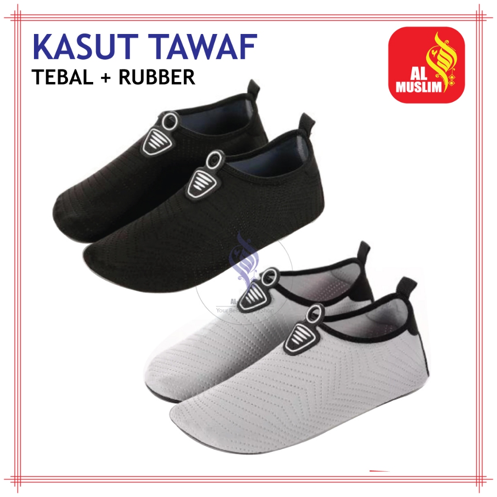 Kasut Tawaf Anti Slip Umrah Haji Tapak Getah Shoes Muslimah Socks Men