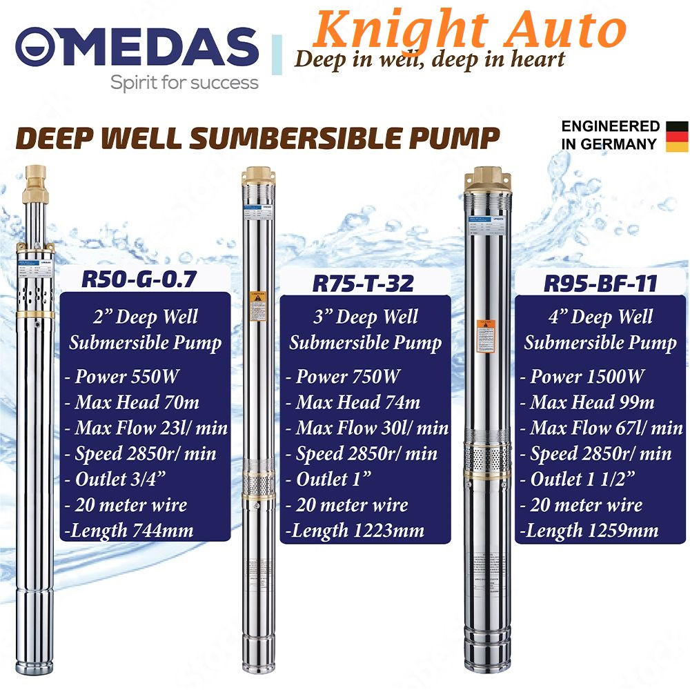 MEDAS R75T32 3" DEEP WELL SUBMERSIBLE PUMP Shopee Malaysia