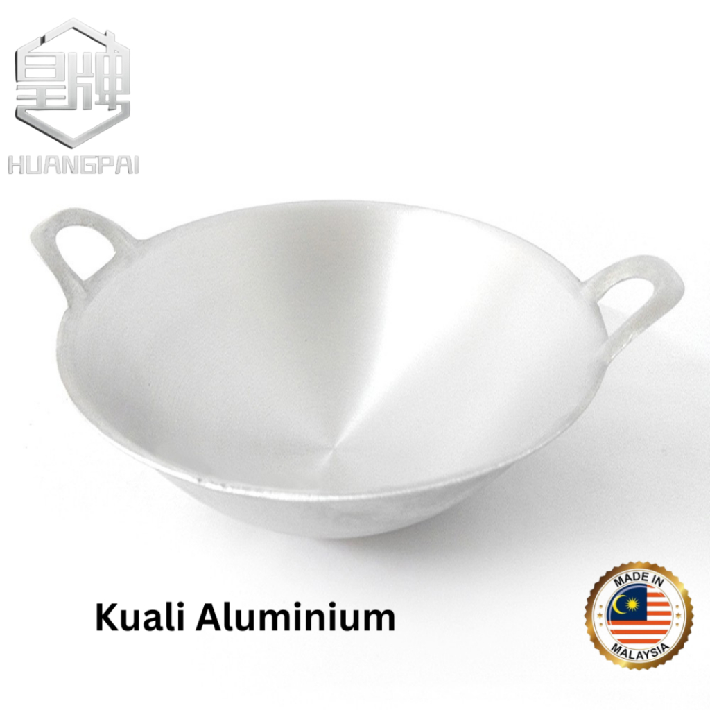 [HUANGPAI] Kuali Aluminium Buatan Malaysia / Aluminium Wok / 14 inci ...