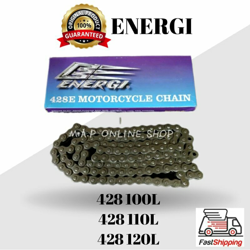 Motorcycle Chain Rantai Motor Standard 428 100 L / 110 L / 120 L 100% ...