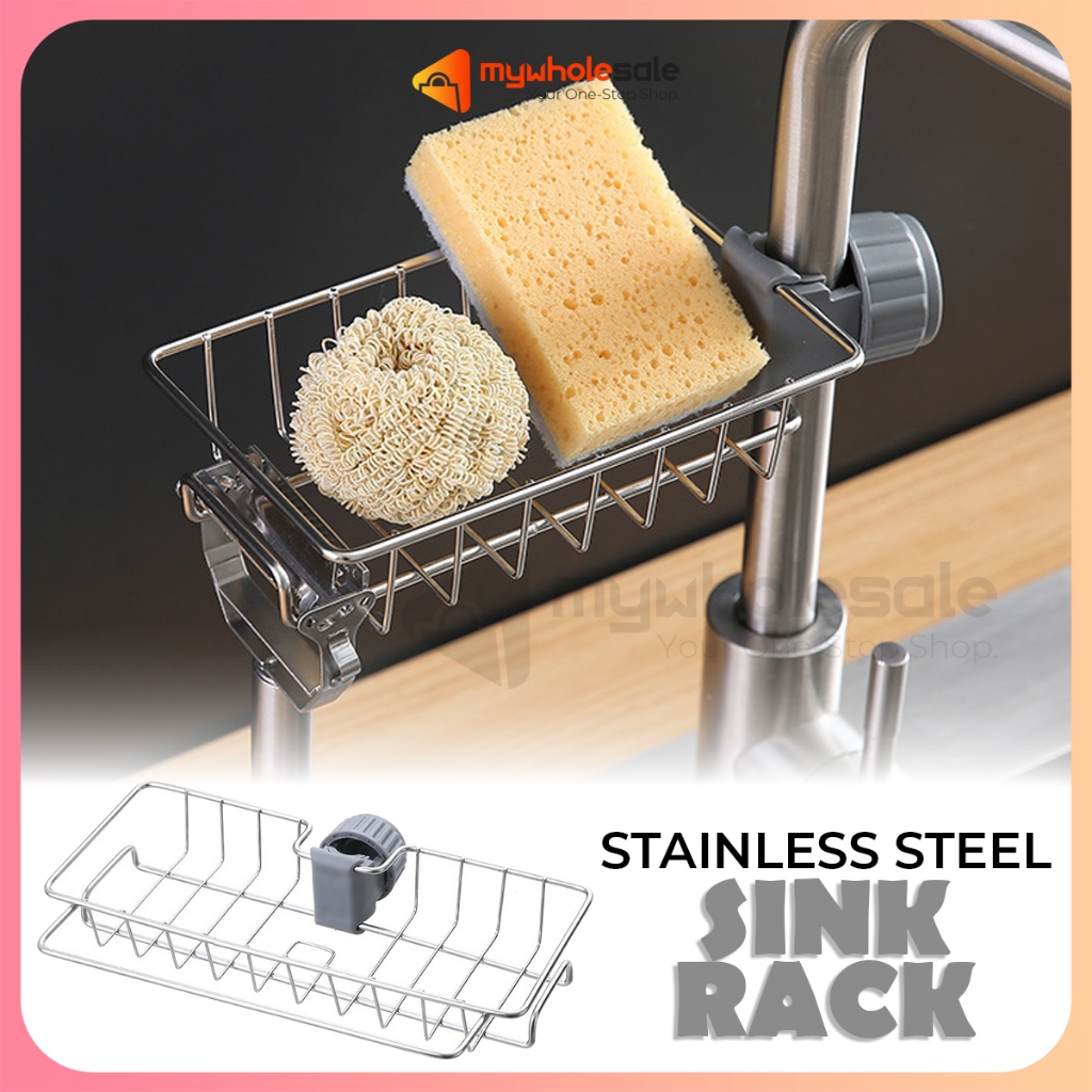Stainless Steel Kitchen Sink Storage Racks Faucet Clip On Dishcloth ...