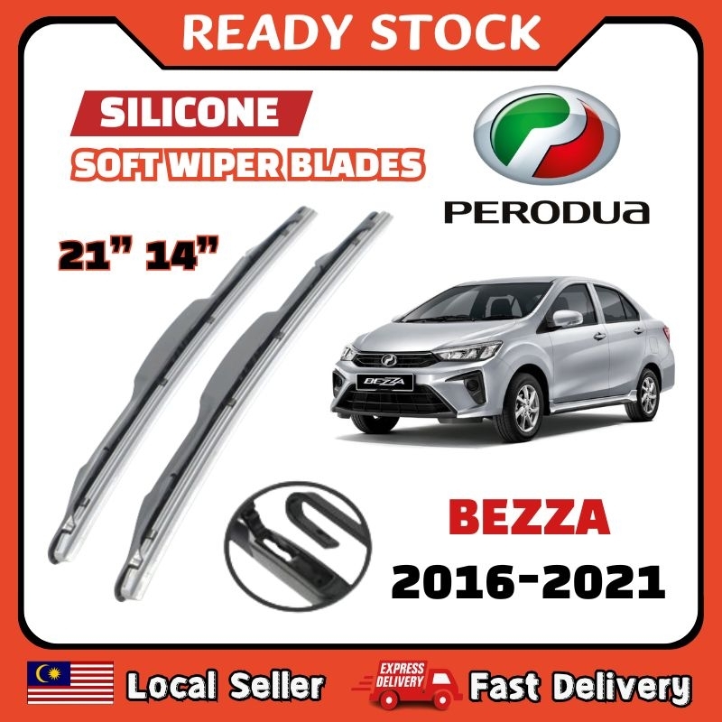 𝟮𝗣𝗖𝗦 Silicone Wiper Perodua Bezza Year 2016 2017 2018 2019 2020 2021
