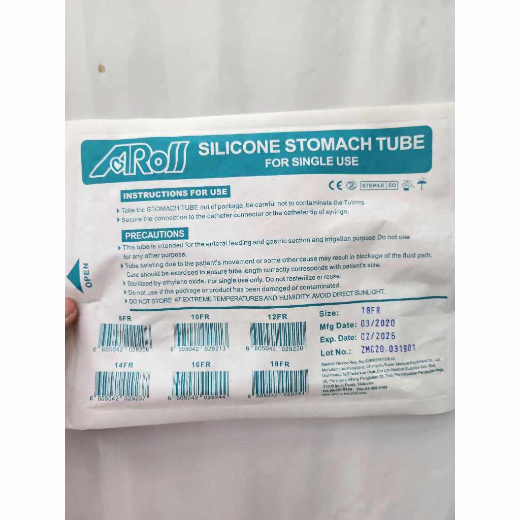 (EXP:2/2025) AROS SILICONE RYLE'S STOMACH TUBE (18FR) | Shopee Malaysia
