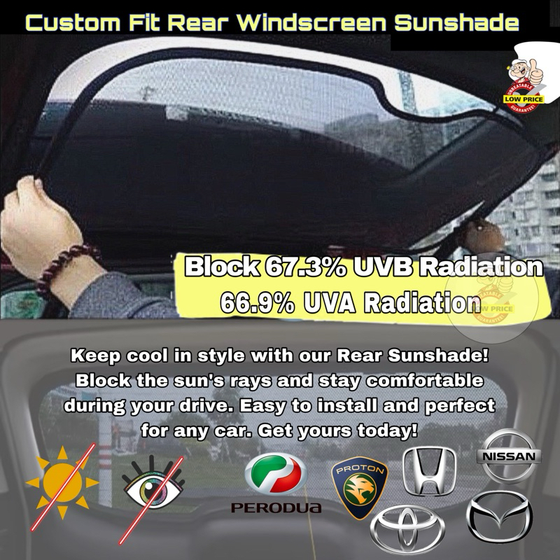 OEM Fit Rear Windscreen Car Sunshade Cermin besar sunshade Proton ...