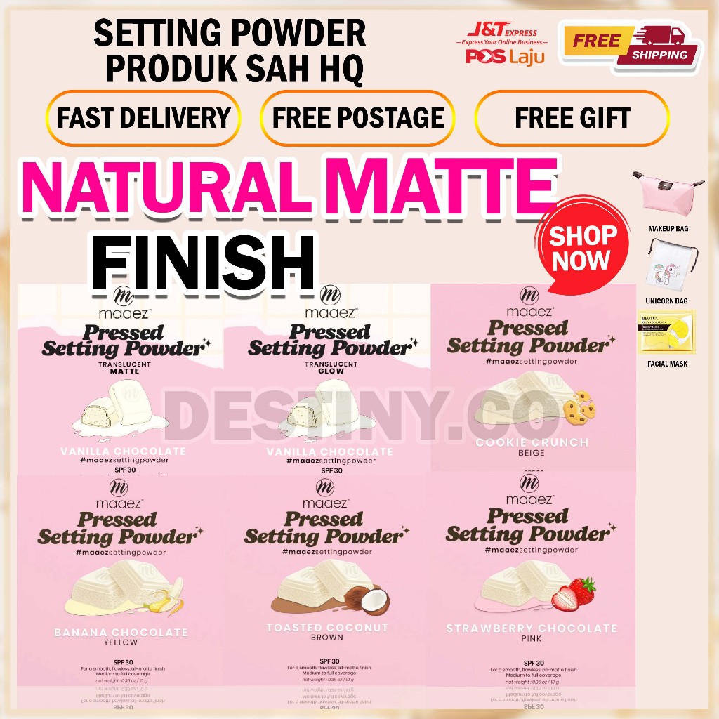 MAAEZ COMPACT POWDER PRESSED SETTING POWDER FREE GIFT ORIGINAL HQ ...